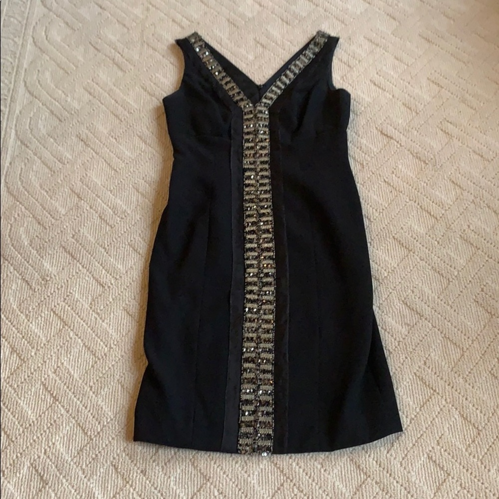 Carmen Marc Valvo Collection beaded cocktail seas